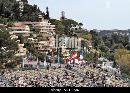 Monte Carlo, Monaco. 16 Apr, 2018. Unterstützer während der ATP Monte Carlo Rolex Masters 2018, Am 14. April 22, 2018 in Monaco - Foto Laurent Lairys/DPPI Credit: Laurent Lairys/Agence Locevaphotos/Alamy leben Nachrichten Stockfoto