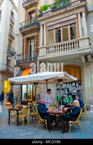 Placa de Sant Josep Oriol, Barri Gotic, Barcelona, Katalonien, Spanien Stockfoto