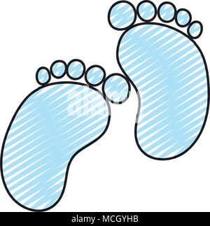 Doodle baby footprint Identität zeichen Symbol Vektor illustration Stock Vektor