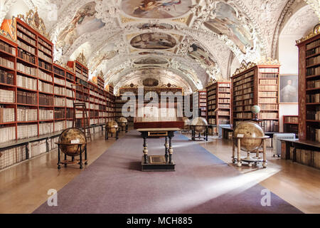 Theologische Hall von Strahov in Prag, Tschechische Republik. Stockfoto