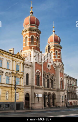 Große Synagoge von Pilsen, Tschechische Republik. Stockfoto