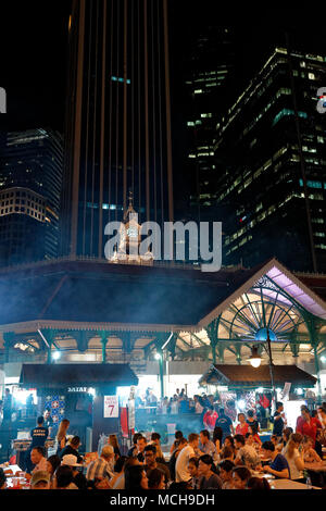 Lau Pa Sat, outdoor Hawker Stände in Singapur Stockfoto