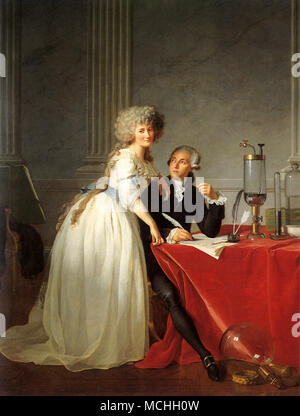 Antoine-Laurent Lavoisier und seine Frau (Marie-Anne Pierrette Stockfoto