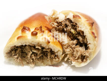 Foto von einem Makro von köstlichen Patty mit Fleisch Stockfoto