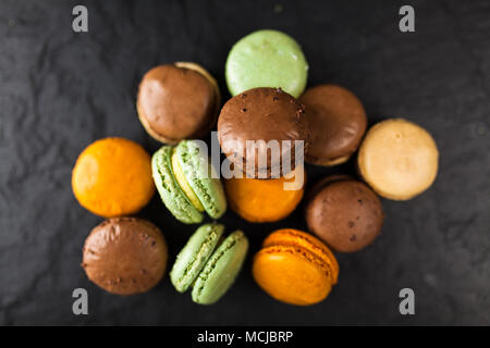 Sortiment von Macaron Cookies Stockfoto