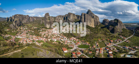 Luftaufnahme der Meteora Stockfoto