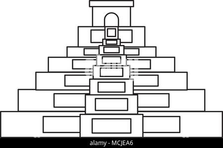 Mexikanische Pyramide Symbol auf weißem Hintergrund, Vector Illustration Stock Vektor