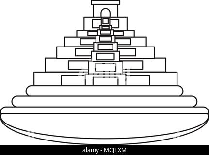 Mexikanische Pyramide Symbol auf weißem Hintergrund, Vector Illustration Stock Vektor