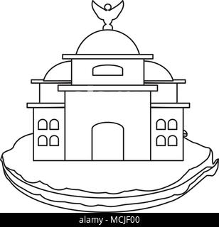Mexiko Palast der Schönen Künste Symbol auf weißem Hintergrund, Vector Illustration Stock Vektor