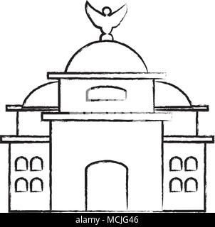 Skizze von Mexiko Palast der Schönen Künste Symbol auf weißem Hintergrund, Vector Illustration Stock Vektor
