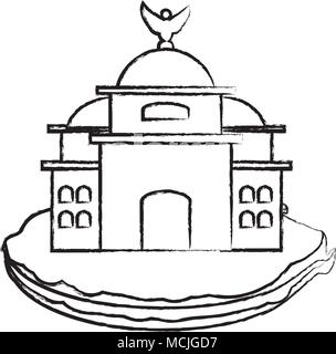 Skizze von Mexiko Palast der Schönen Künste Symbol auf weißem Hintergrund, Vector Illustration Stock Vektor