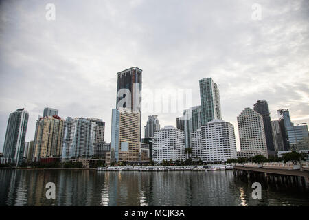 Blick von Brickell Key in Miami, Florida. Stockfoto