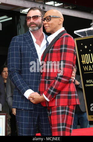 RuPaul Star Zeremonie auf dem Hollywood Walk of Fame Mit: Georges LeBar, RuPaul Andre Charles Wo: Los Angeles, Kalifornien, Vereinigte Staaten, wenn: 16 Mar 2018 Credit: Nicky Nelson/WENN.com Stockfoto