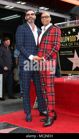 RuPaul Star Zeremonie auf dem Hollywood Walk of Fame Mit: Georges LeBar, RuPaul Andre Charles Wo: Los Angeles, Kalifornien, Vereinigte Staaten, wenn: 16 Mar 2018 Credit: Nicky Nelson/WENN.com Stockfoto