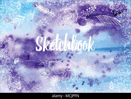 Abstrakte farbenfrohe Aquarell Hintergrund. Digitale Kunst pinting. Vector Illustration Stock Vektor