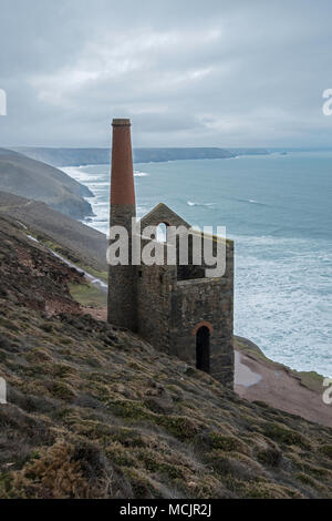 Wheal Coates Zinnmine Gebäude, die hl. Agnes, Cornwall, UK. Stockfoto