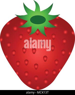 Rote Erdbeere vektorsymbol Reif. Vektor Darstellung. flat Style Stock Vektor