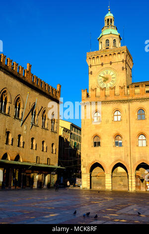 Am frühen Morgen im Palazzo d'Accursio), Bologna, Italien Stockfoto