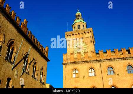 Am frühen Morgen im Palazzo d'Accursio), Bologna, Italien Stockfoto