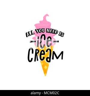 Inschrift Hallo Sommer und Wassermelone Slice, Vector, Schriftzug Stock Vektor