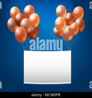 Abstrakte feier Hintergrund mit roten Luftballons und Blank Board Stock Vektor