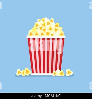 Popcorn Snack im flachen Stil. Vector Illustration Stock Vektor