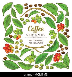 Kaffee Elemente Vektor auf weißem Hintergrund Stock Vektor
