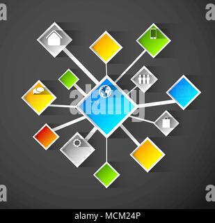 Web design Vorlage mit angeschlossenen Plätze und Symbole, design Element Stock Vektor