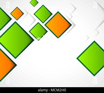 Grün und orange Quadrate Zusammensetzung, abstrakten Hintergrund Stock Vektor
