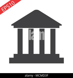 Antike Tempel Symbol auf weißem Hintergrund. Vector Art. Stock Vektor