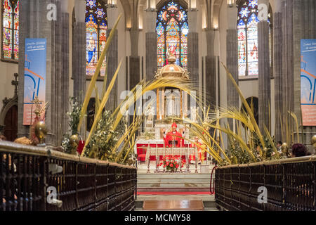 Teneriffa, Kanarische Inseln, Klerus während der Palmsonntag Karwoche Service in der Kathedrale von San Cristóbal de La Laguna. Stockfoto