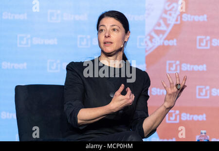 Mitglied der Knesset Merav Michaeli (zionistische Union) auf dem J Street nationale Konferenz. Stockfoto