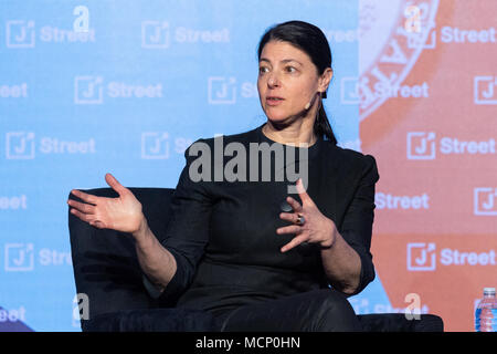 Mitglied der Knesset Merav Michaeli (zionistische Union) auf dem J Street nationale Konferenz. Stockfoto