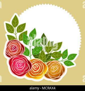 Das florale Muster mit Blumenstrauß von stilisierten Rosen. Vector Illustration. Stock Vektor