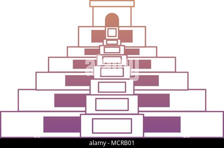 Mexikanische Pyramide Symbol auf weißem Hintergrund, farbenfrohen Design. Vector Illustration Stock Vektor