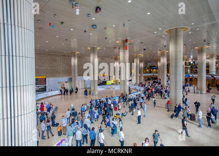 Israel, Ben-Gurion international Airport, Terminal 3, der Ankunftshalle des Flughafens Stockfoto