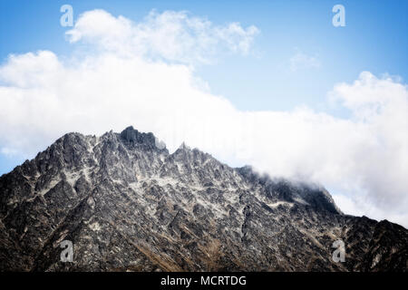 Die beeindruckende Bergkette in der Nähe von Queenstown, Südinsel, Neuseeland. Stockfoto