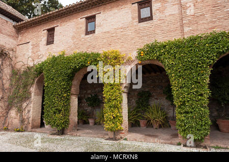 Casa de Los Amigos, Teil der Palacio del Generalife, La Alhambra, Granada, Andalusien, Spanien Stockfoto