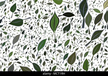 Die Form der Blätter zeichnen, abstrakte Muster. Nicht überschneiden. Vector Illustration Grafik. Stock Vektor