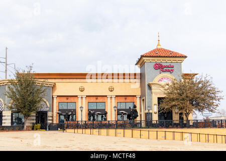 Das Äußere des Käsekuchen Fabrik, ein Restaurant mit Vorspeisen und Käsekuchen zum Dessert. Oklahoma City, Oklahoma, USA. Stockfoto