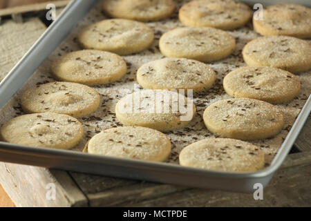 Goosnargh Kuchen. Butterkekse Lancashire. Essen UK Stockfoto