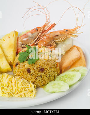Gebratener Reis. Teil einer Serie von neun asiatischen Speisen. Stockfoto