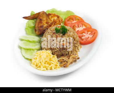 Gebratener Reis. Teil einer Serie von neun asiatischen Speisen. Stockfoto