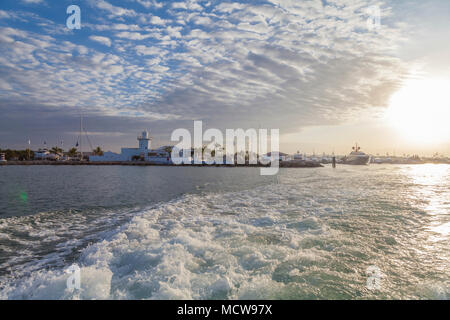 Marina Casa De Campo bei Sonnenuntergang in La Romana Casa De Campo Marina in Punta Cana Dominikanische Republik Stockfoto