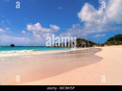 Schöne Horseshoe Bay Beach im Süden von Bermuda Ufer. Stockfoto