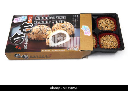 Box von japanischen Stil Sesame Mochi Stockfoto