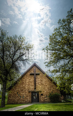 Der Kaplan Tracy Memorial Kapelle ist geöffnet für Besucher im Camp Grafton Training Center, in der Nähe der Devils Lake, North Dakota. Stockfoto