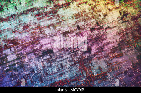 3D-Darstellung. Abstrakten 3D-Struktur für den Einsatz als Hintergrund in technologischen Thema. Stockfoto