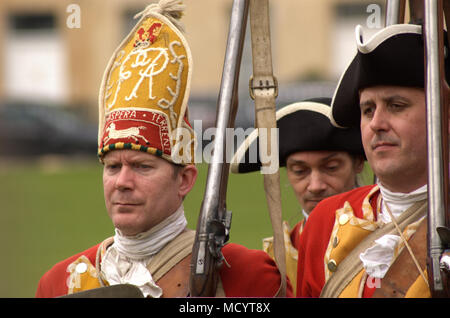 Geschichte erwacht zum Leben: Der pulteney Regiment, die 13 Fuß reenactors, Badewanne, Großbritannien Stockfoto