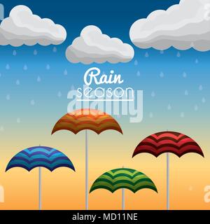 Sommer und Regen Stock Vektor